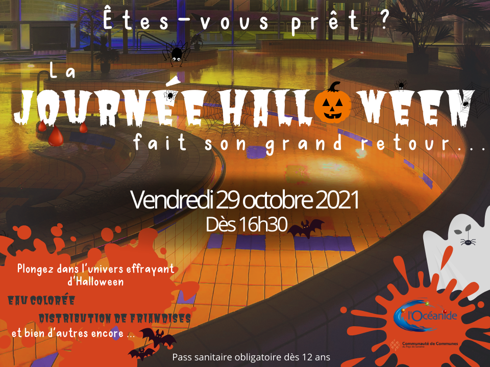 affiche halloween piscine